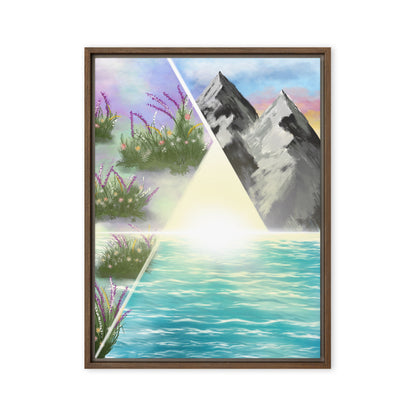 A Marriage Rooted in Christ | Mountain, Water & Flowers Canvas
