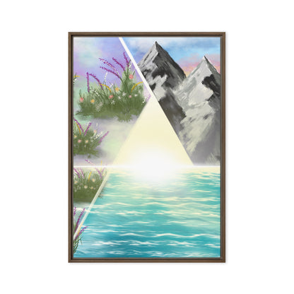 A Marriage Rooted in Christ | Mountain, Water & Flowers Canvas
