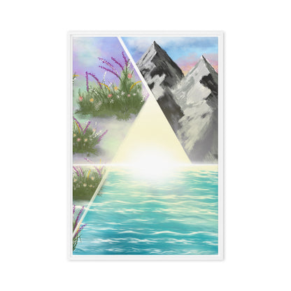 A Marriage Rooted in Christ | Mountain, Water & Flowers Canvas
