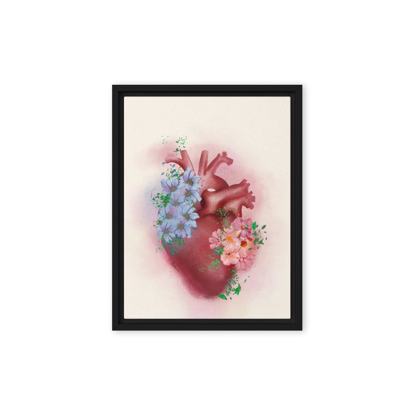 Guard Your Heart — Floral Heart Canvas | Proverbs 4:23