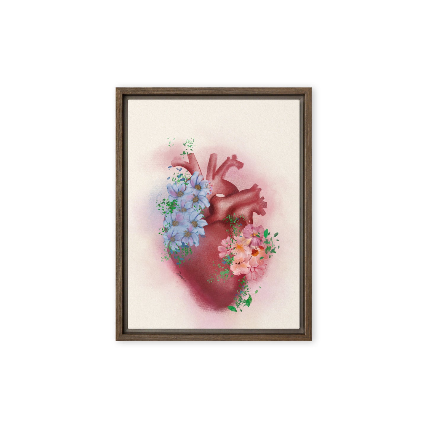 Guard Your Heart — Floral Heart Canvas | Proverbs 4:23