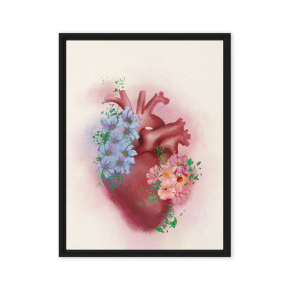 Guard Your Heart — Floral Heart Canvas | Proverbs 4:23