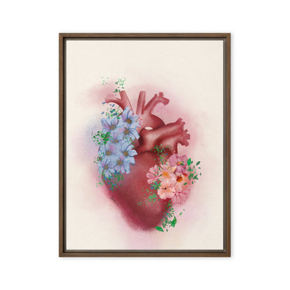 Guard Your Heart — Floral Heart Canvas | Proverbs 4:23