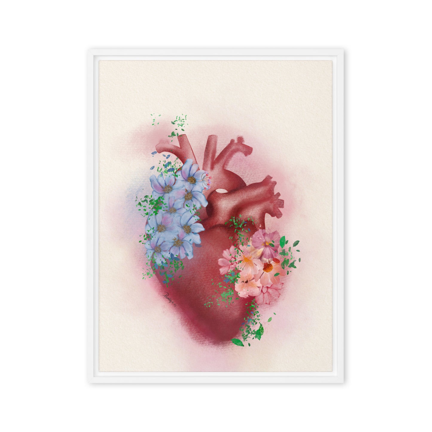 Guard Your Heart — Floral Heart Canvas | Proverbs 4:23