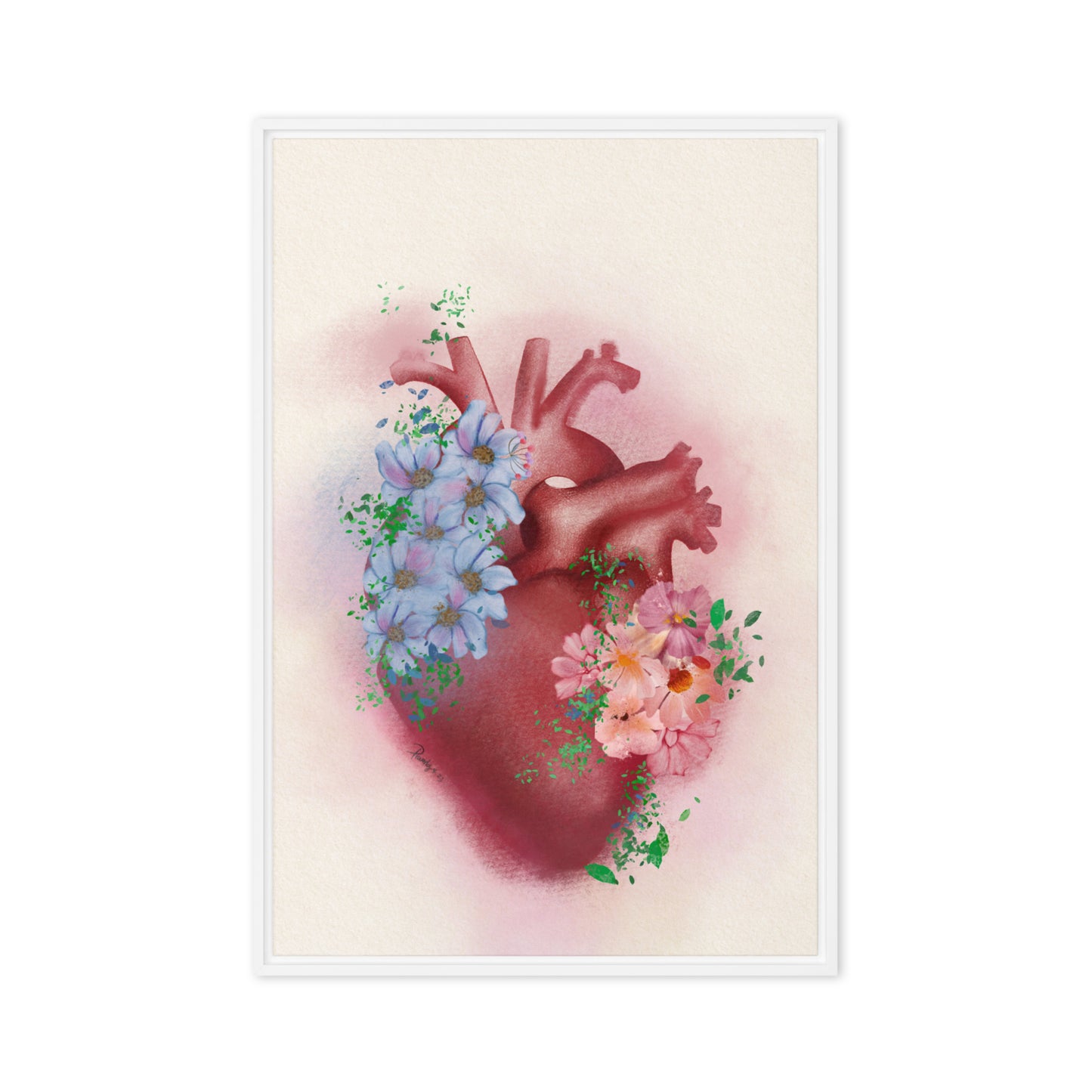 Guard Your Heart — Floral Heart Canvas | Proverbs 4:23